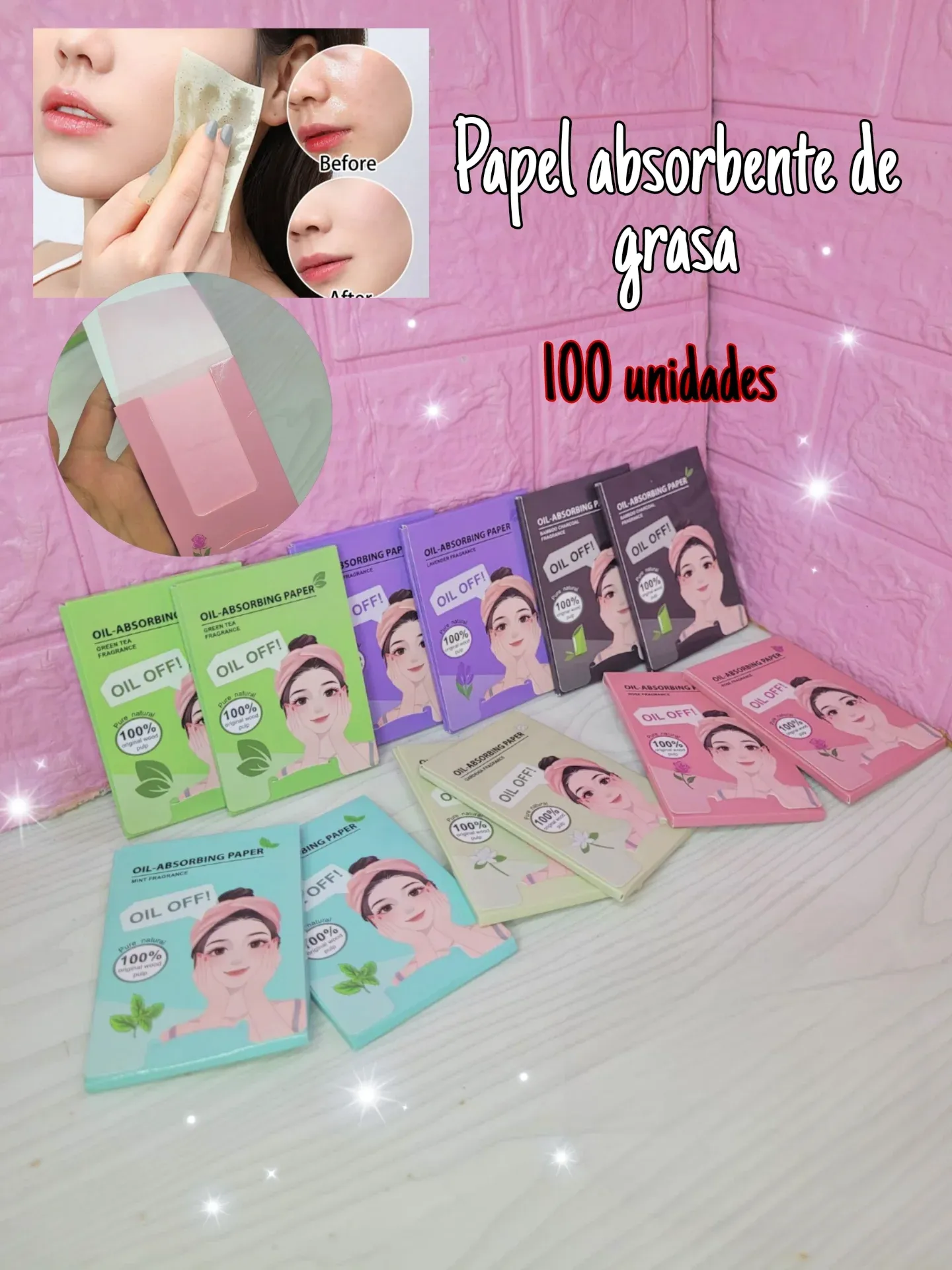 PAPEL ABSORBENTE DE GRASA DE 100 UNID