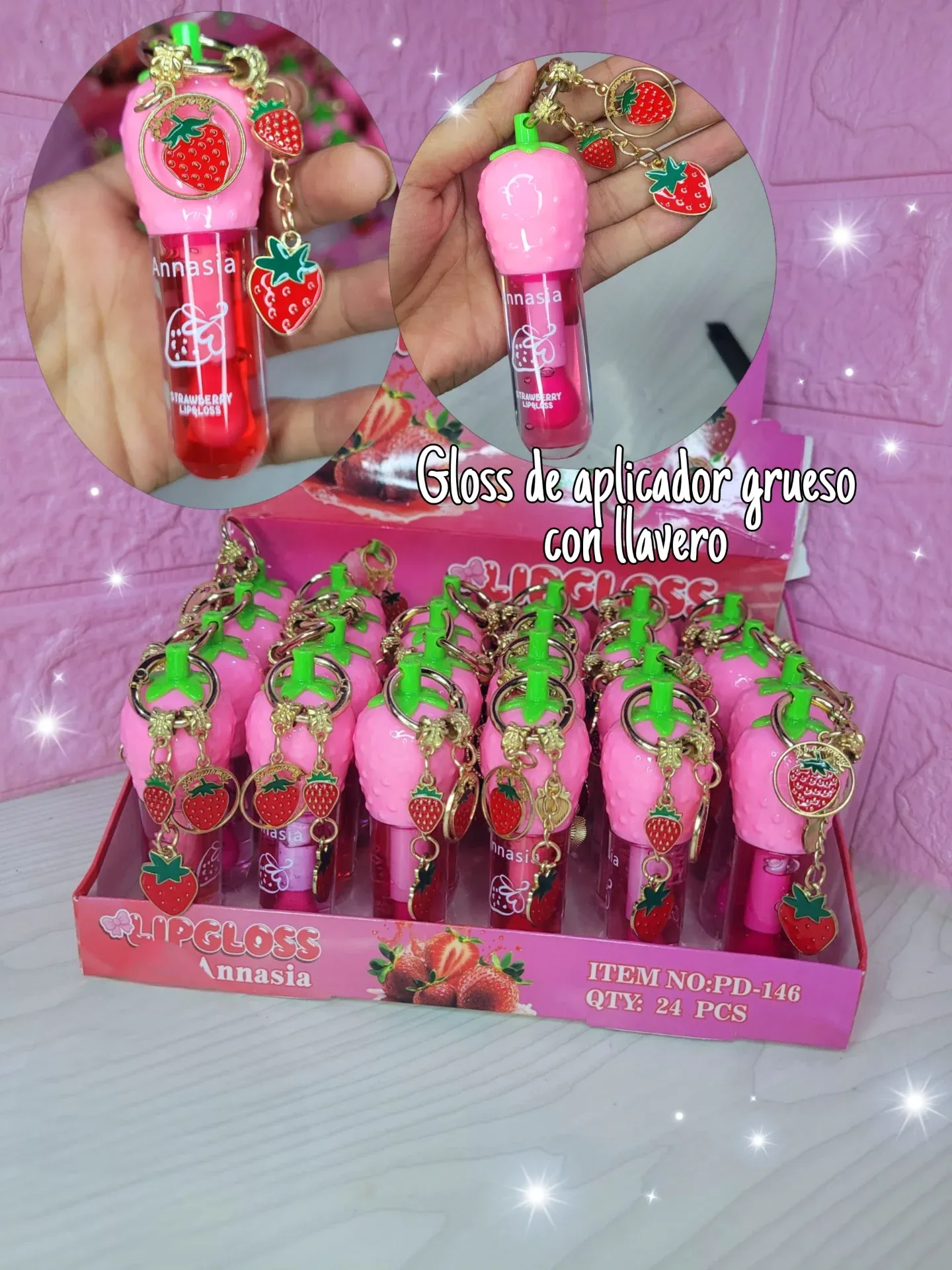 GLOSS DE FRESA CON LLAVERO