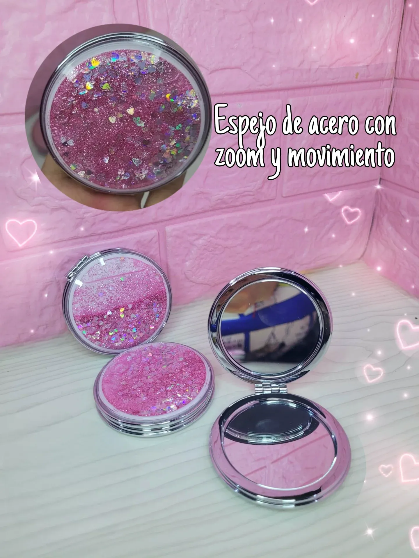 ESPEJO CON ZOOM Y GLITTER EN MOVIMIENTO