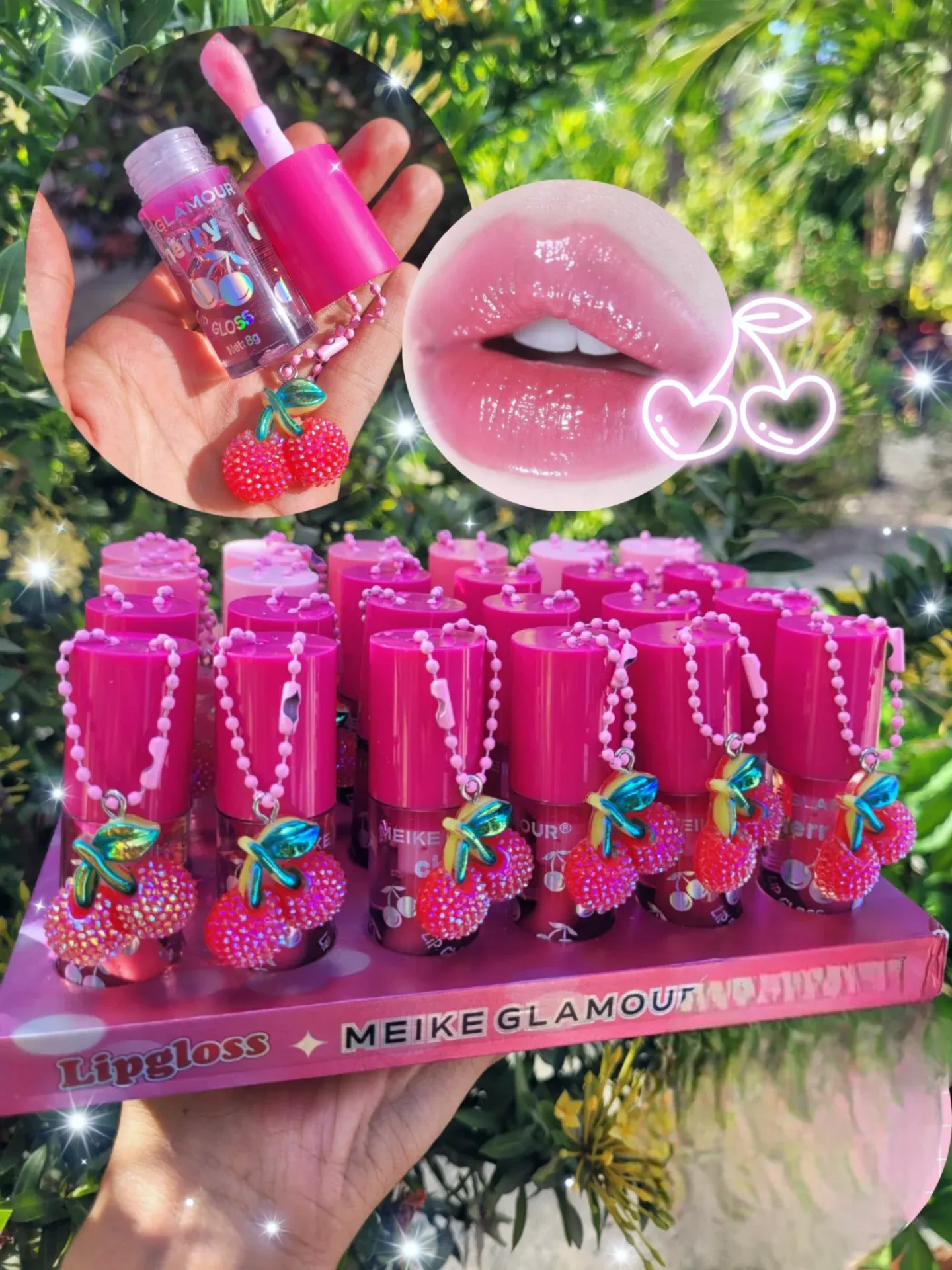 GLOSS CON LLAVERO DE CEREZA ROSADO