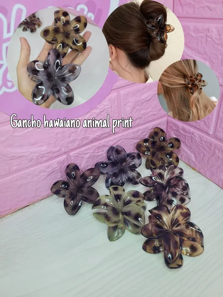 GANCHO FLOR HAWAIANA ANIMAL PRINT