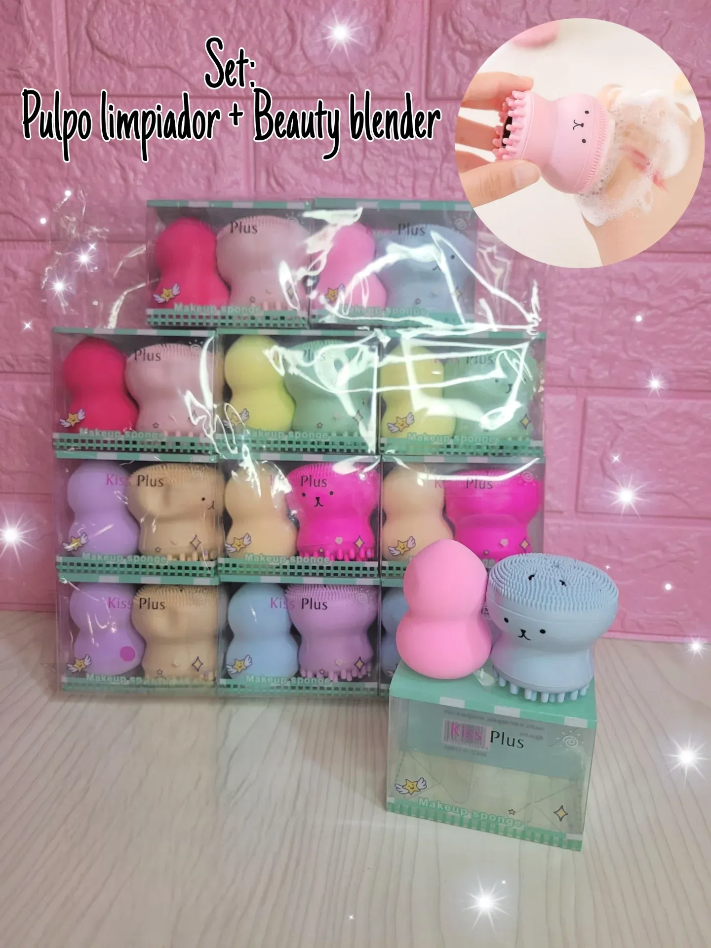 SET DE PULPO PARA LIMPIEZA FACIA + BEAUTY BLENDER