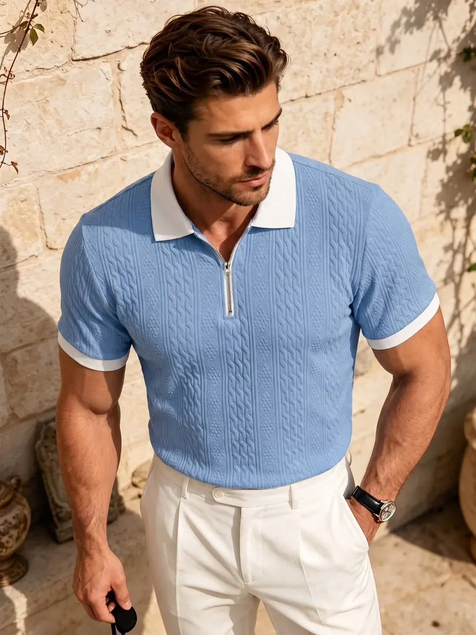 Camisa Polo Azul claro