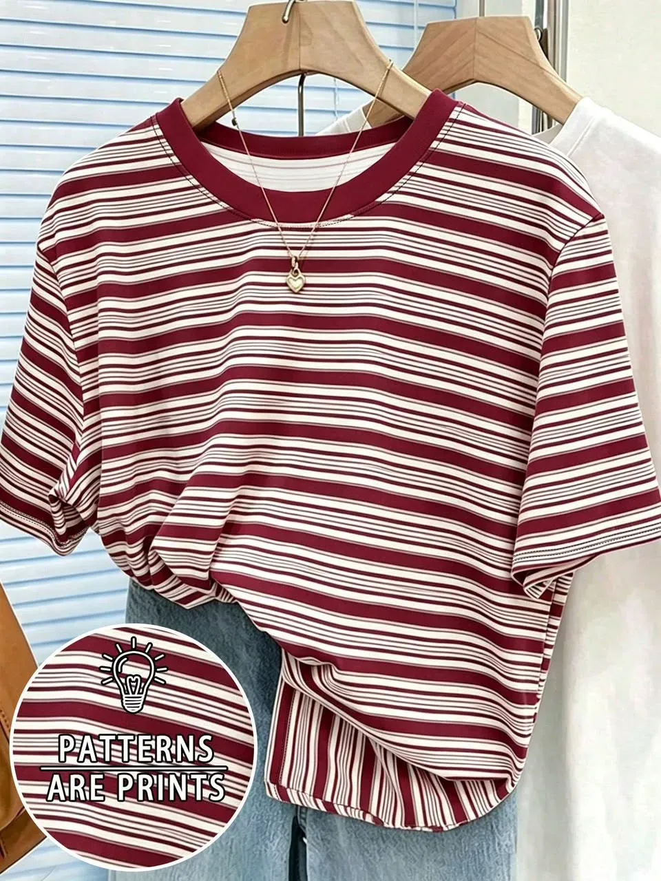 Camisa Casual con Estapado de Rayas Color vino