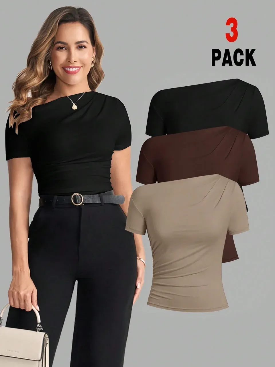 Camisas Casuales Unicolor de Dama