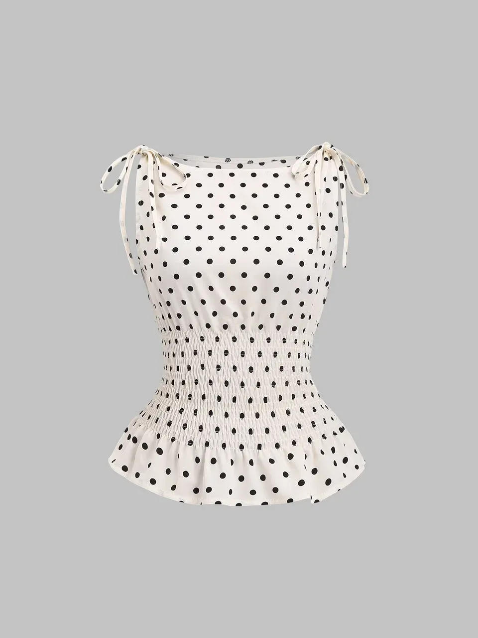 Top Blanco con lunares Negros