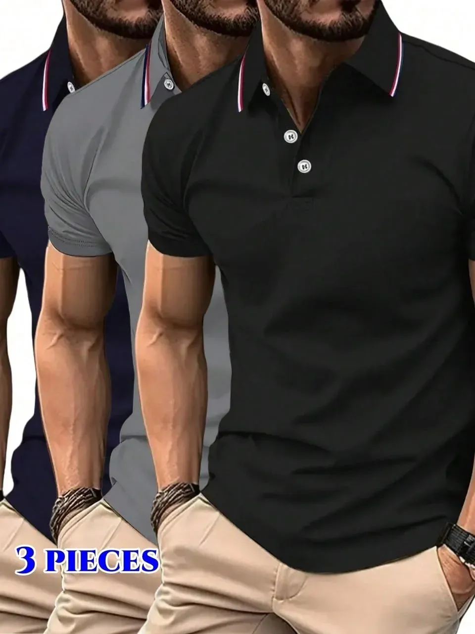 Camisas Polo, con diseño de botones