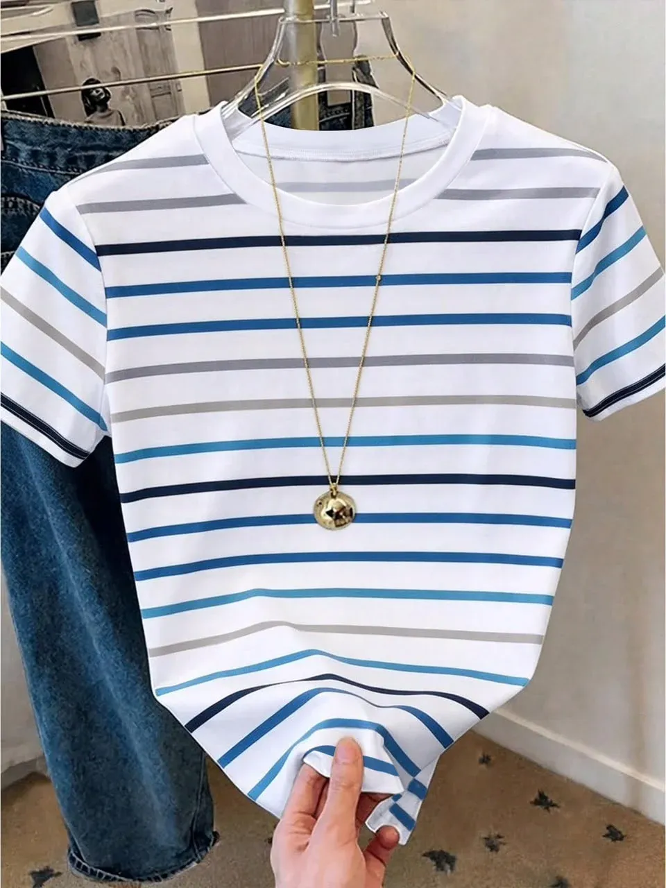 Camisa Casual Estampado de Rayas