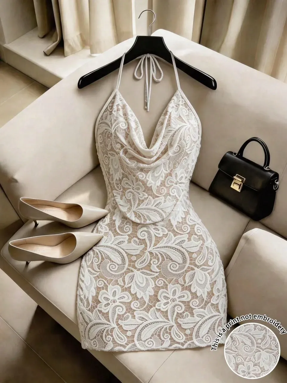 Vestido Corto Blanco con encaje