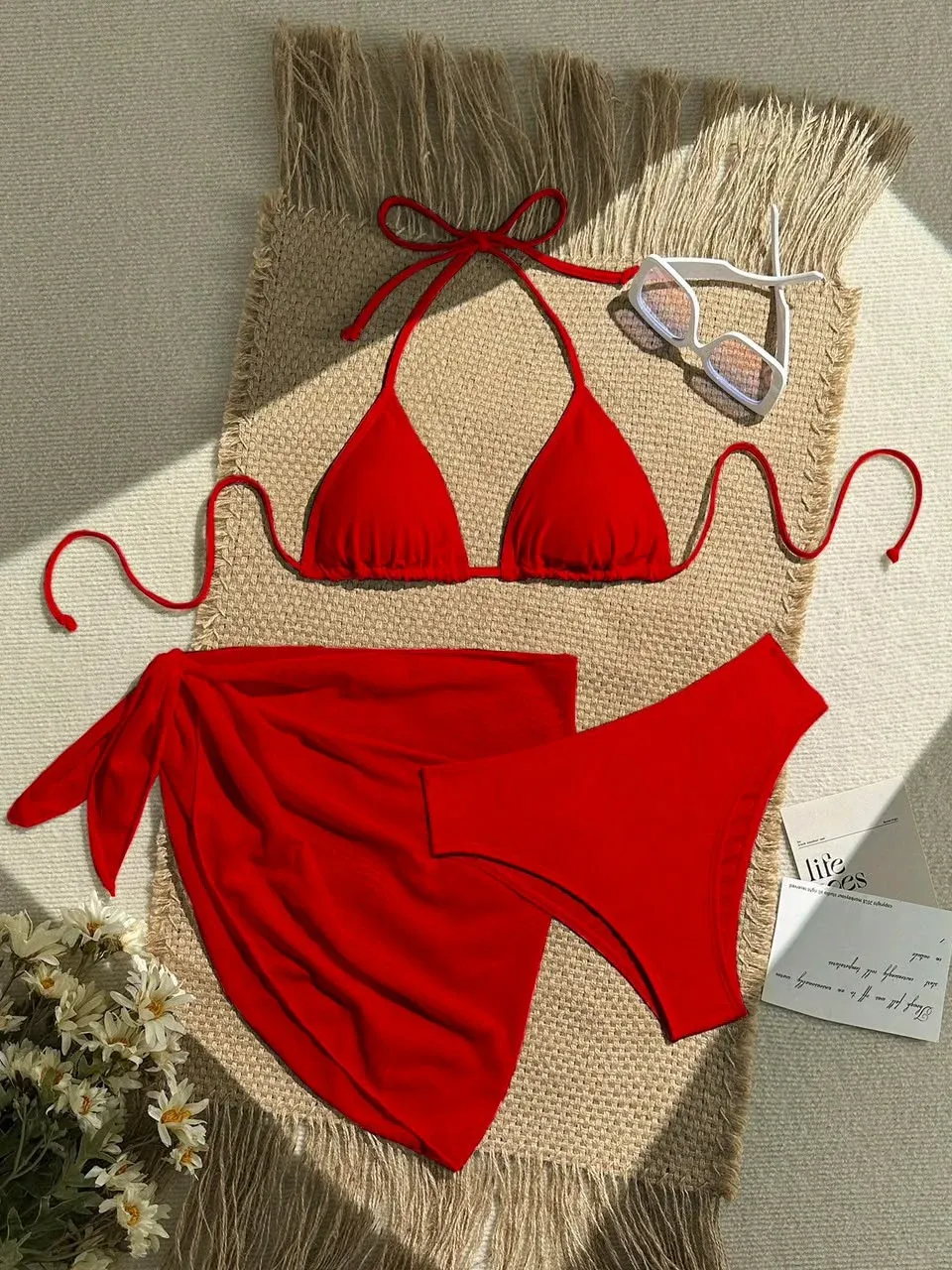 Traje de Baño Rojo 3 piezas