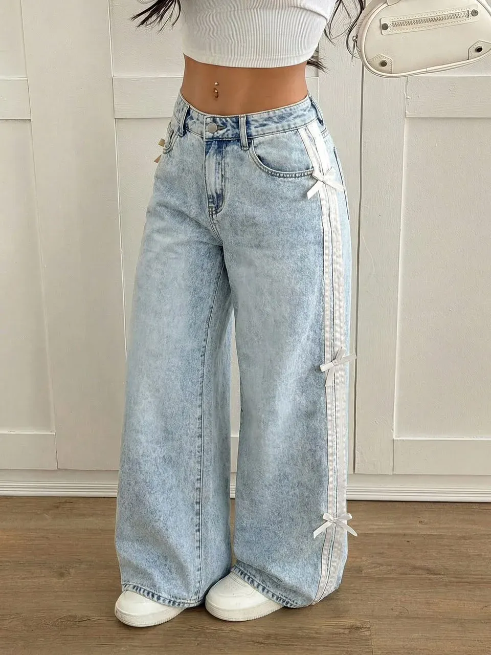 Jeans Con diseño de Lazos