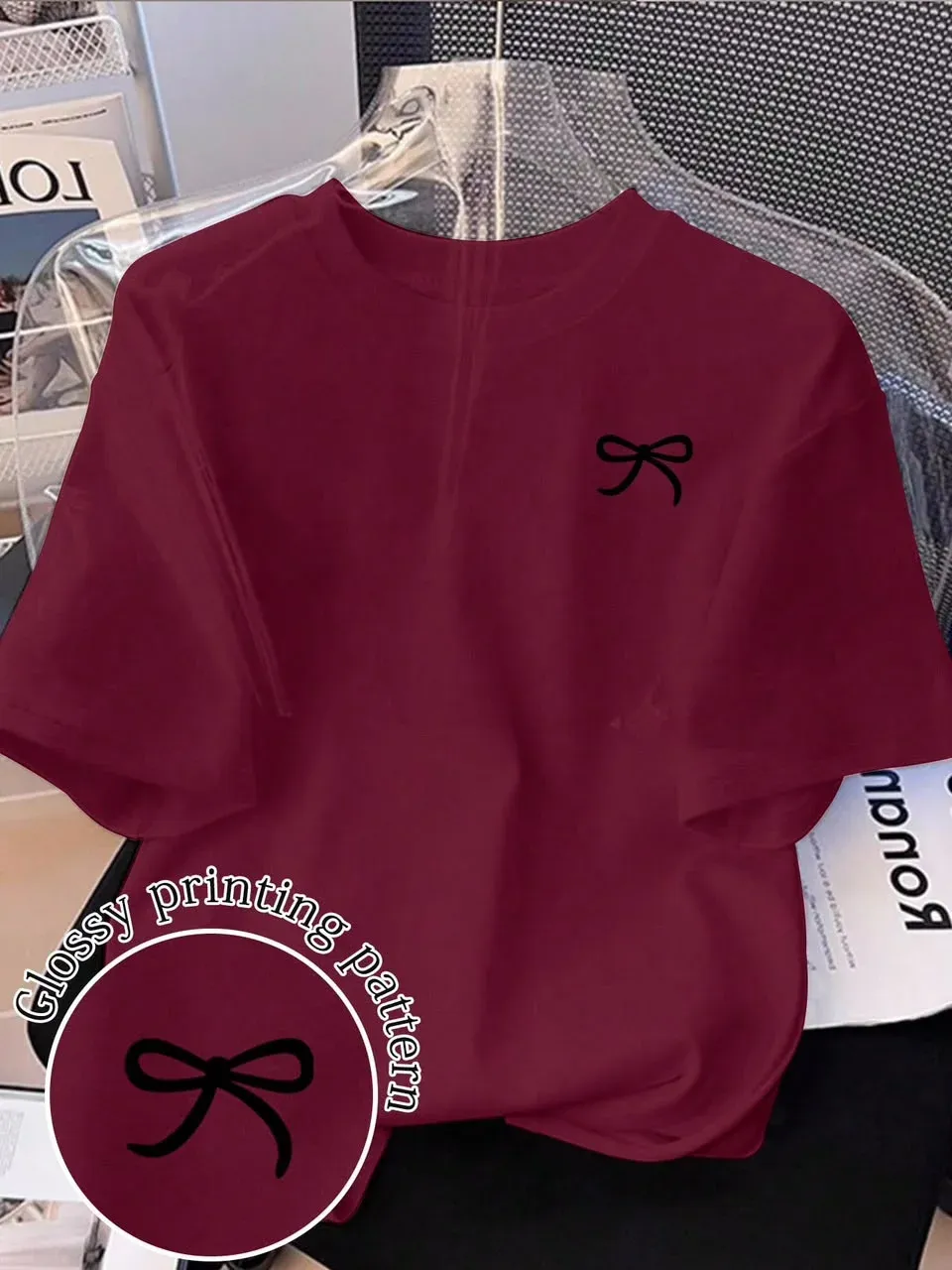 Franela vino con detalle lazo