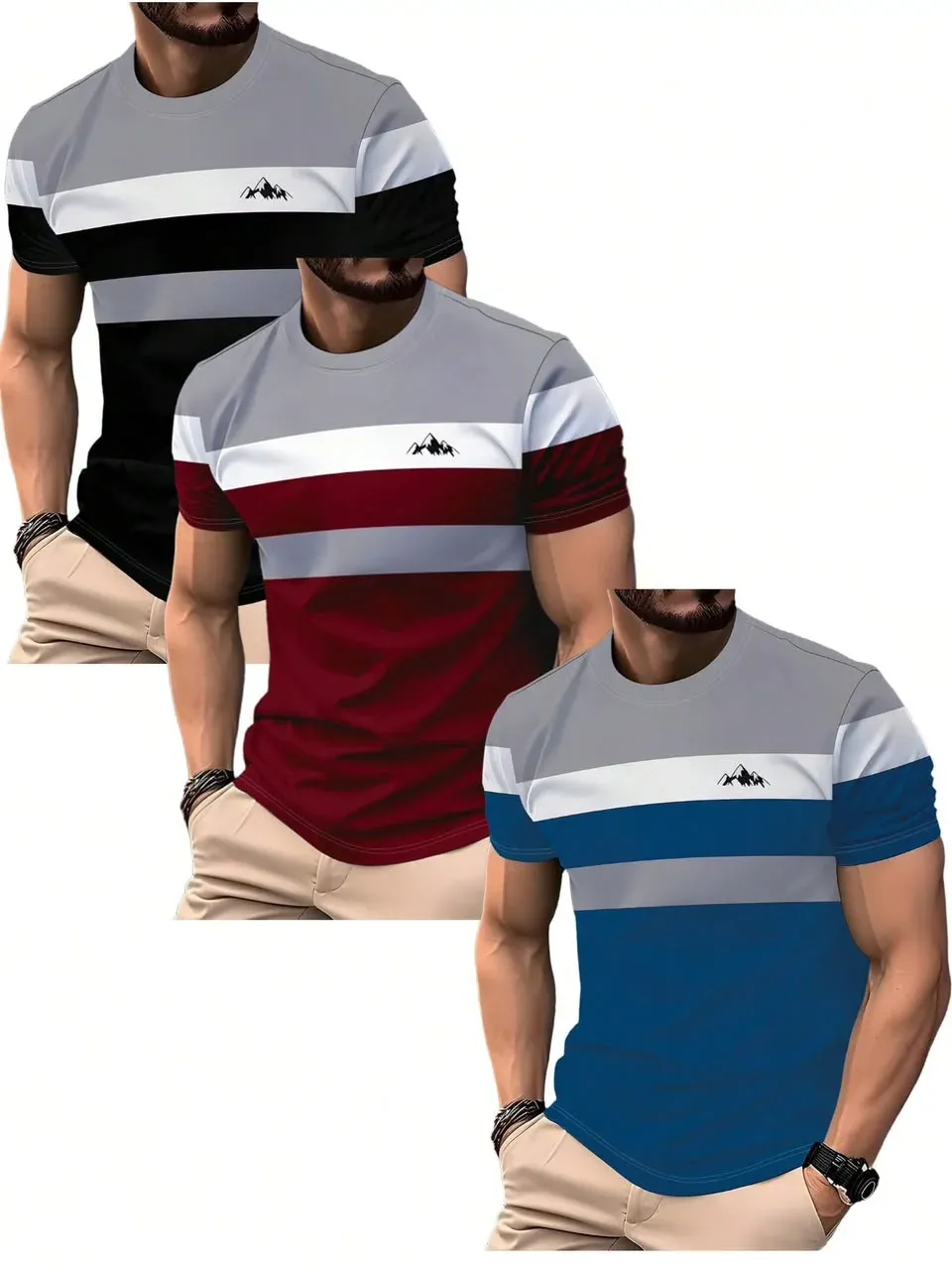 Pack camisetas deportivas franjas