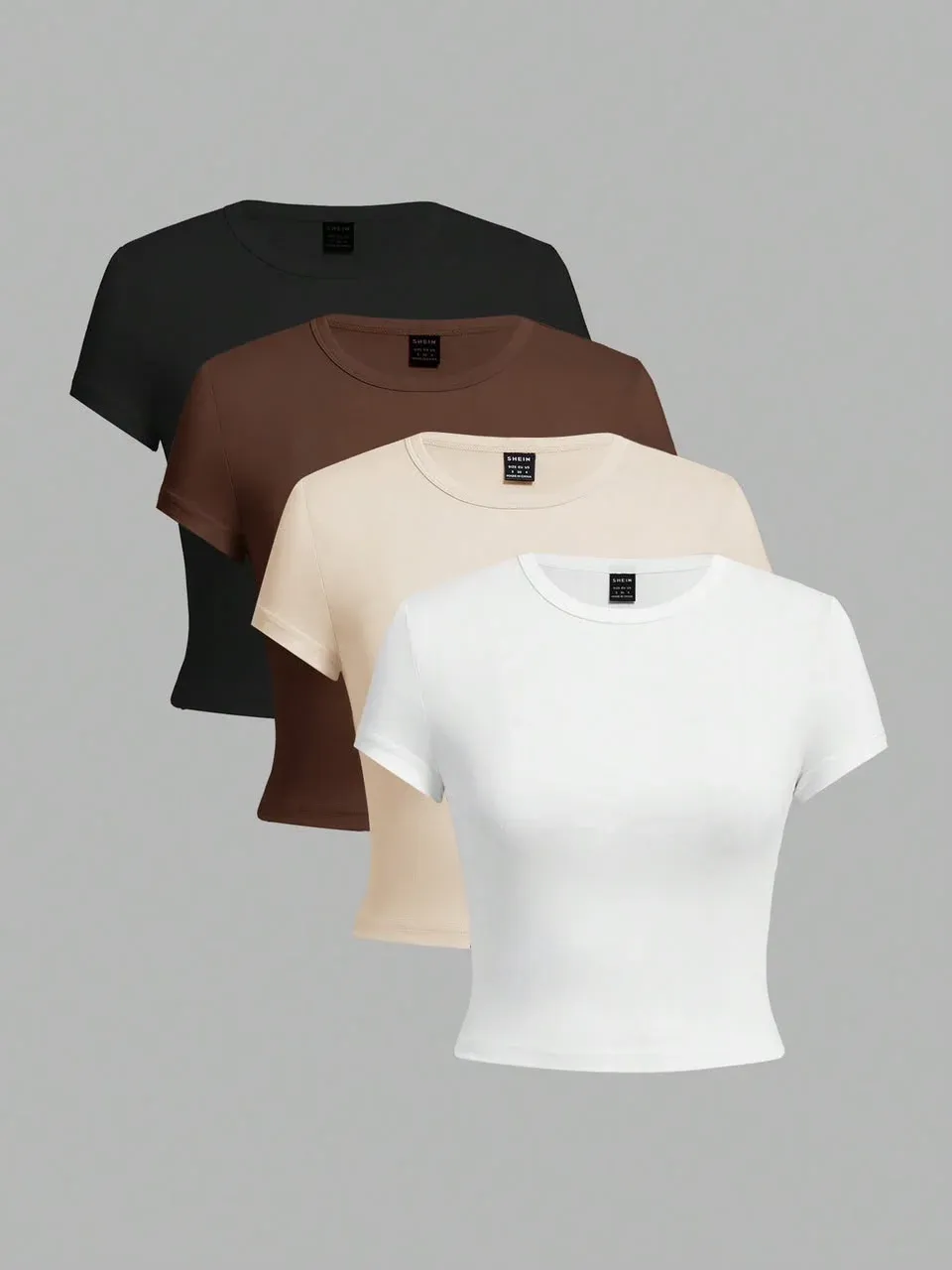 Pack camisetas ajustadas colores neutros