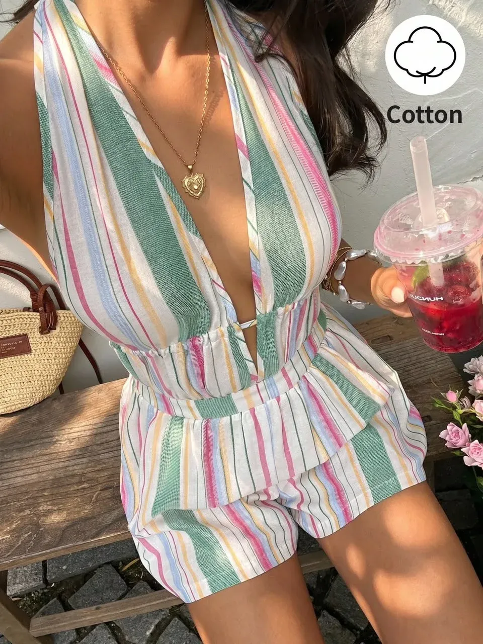 Conjunto de rayas multicolor