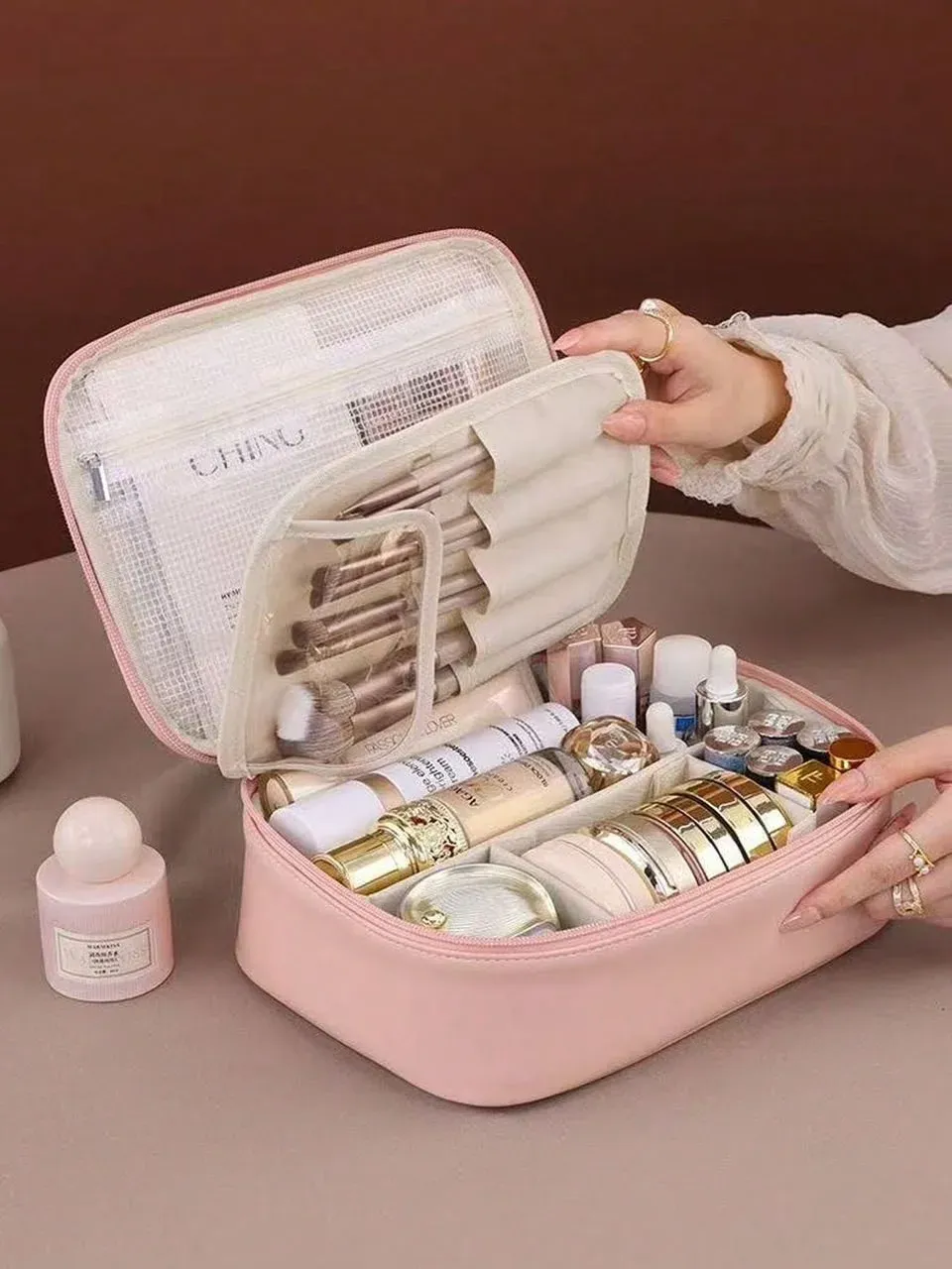 Estuche organizador rosado