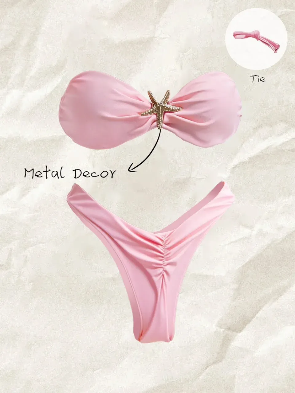 Bikini rosado con estrella