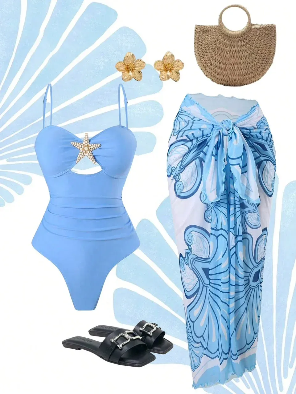 Conjunto playero azul