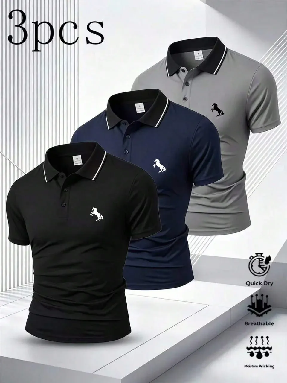 Pack de tres polos masculinos