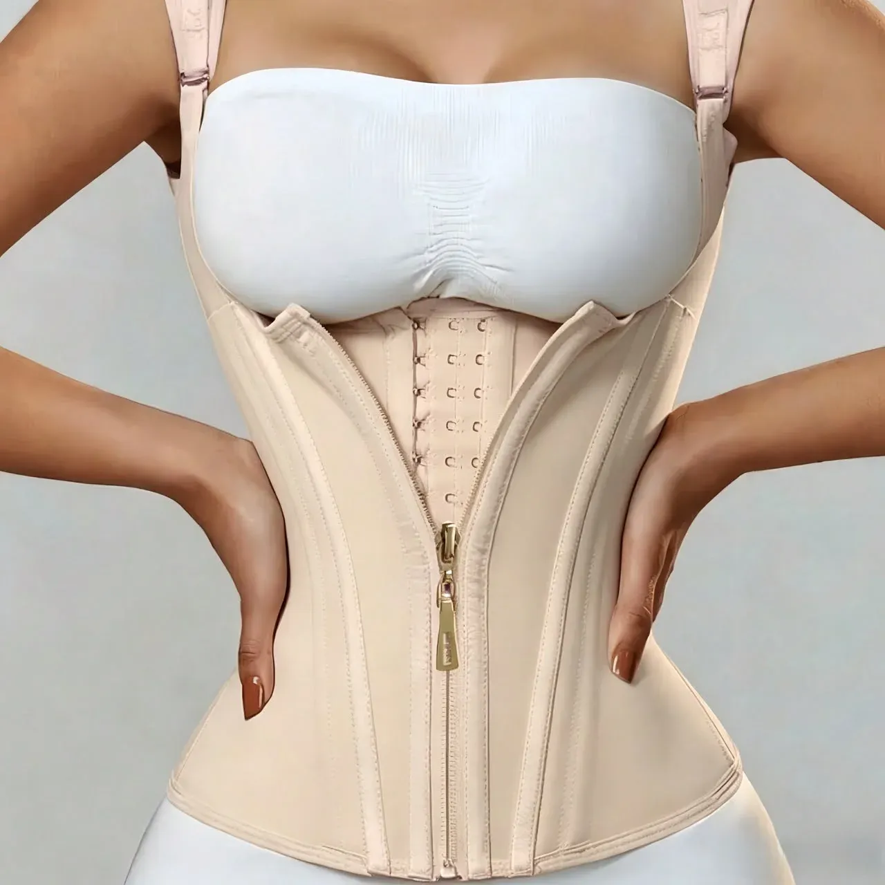 Faja moldeadora beige con cierre