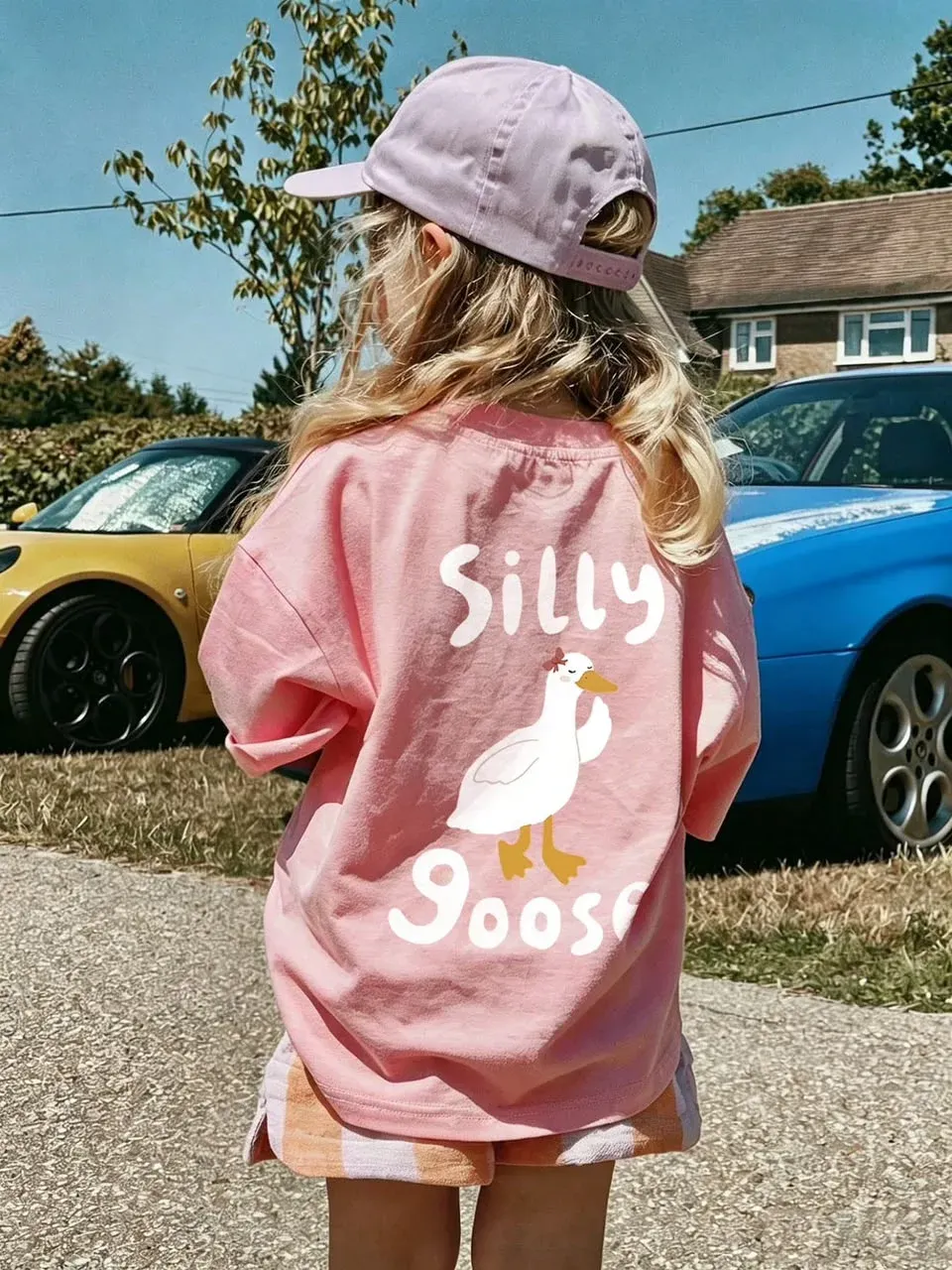 Camiseta rosada oversize